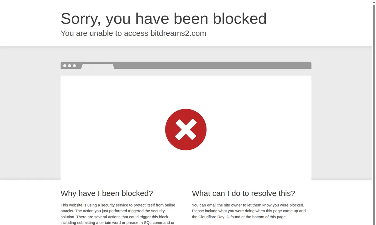 The Bitdreams home page as served to a European connection